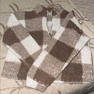 Cozy Brown and White Checkered Pullover